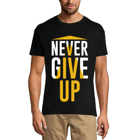 Men's Graphic T-Shirt Never Give Uppositive Thinking Limited Edition Short Sleeve Tee-Shirt Vintage Birthday Gift Novelty