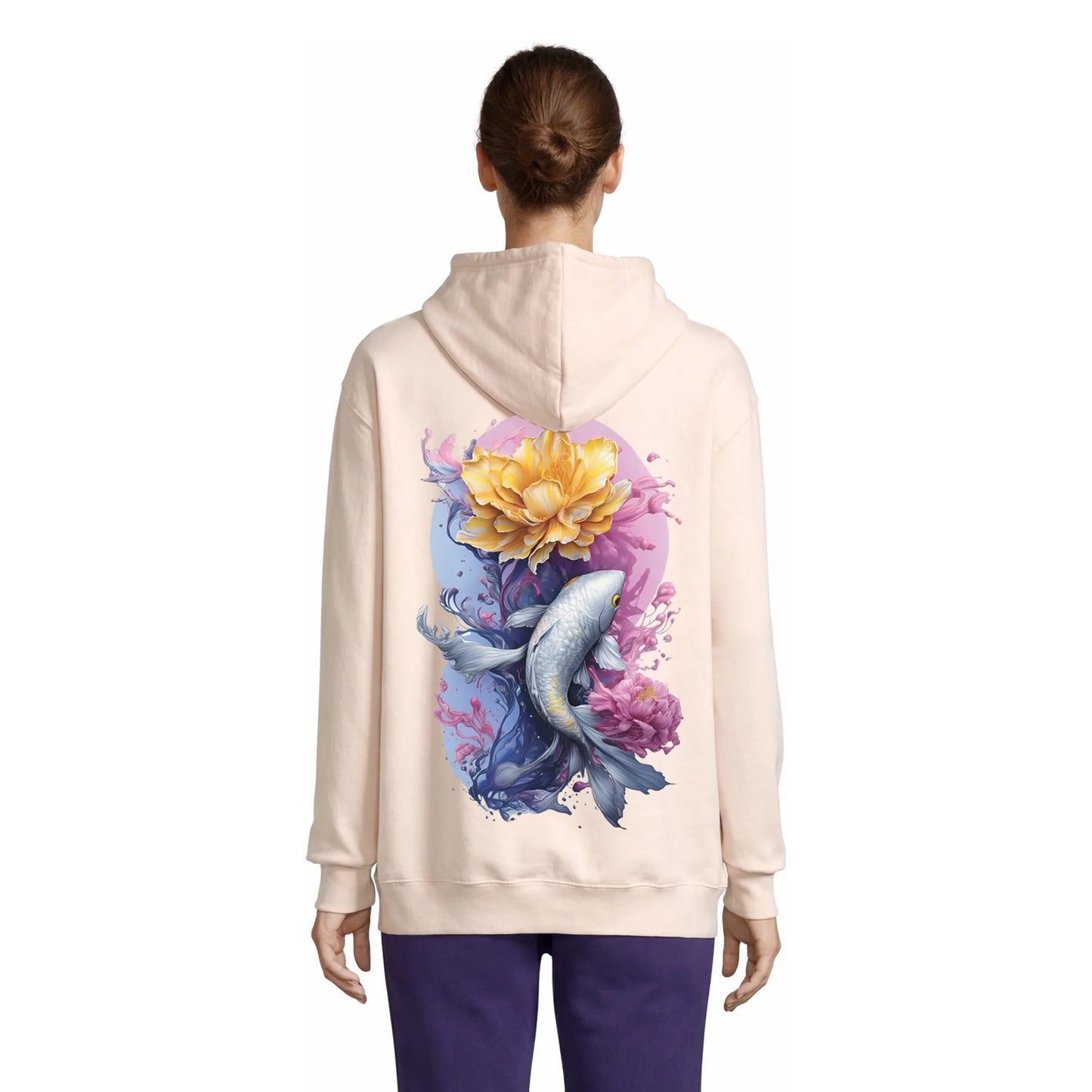 Koi Bloom Reverie Women's Hoodie Rose Crémeux — Condor
