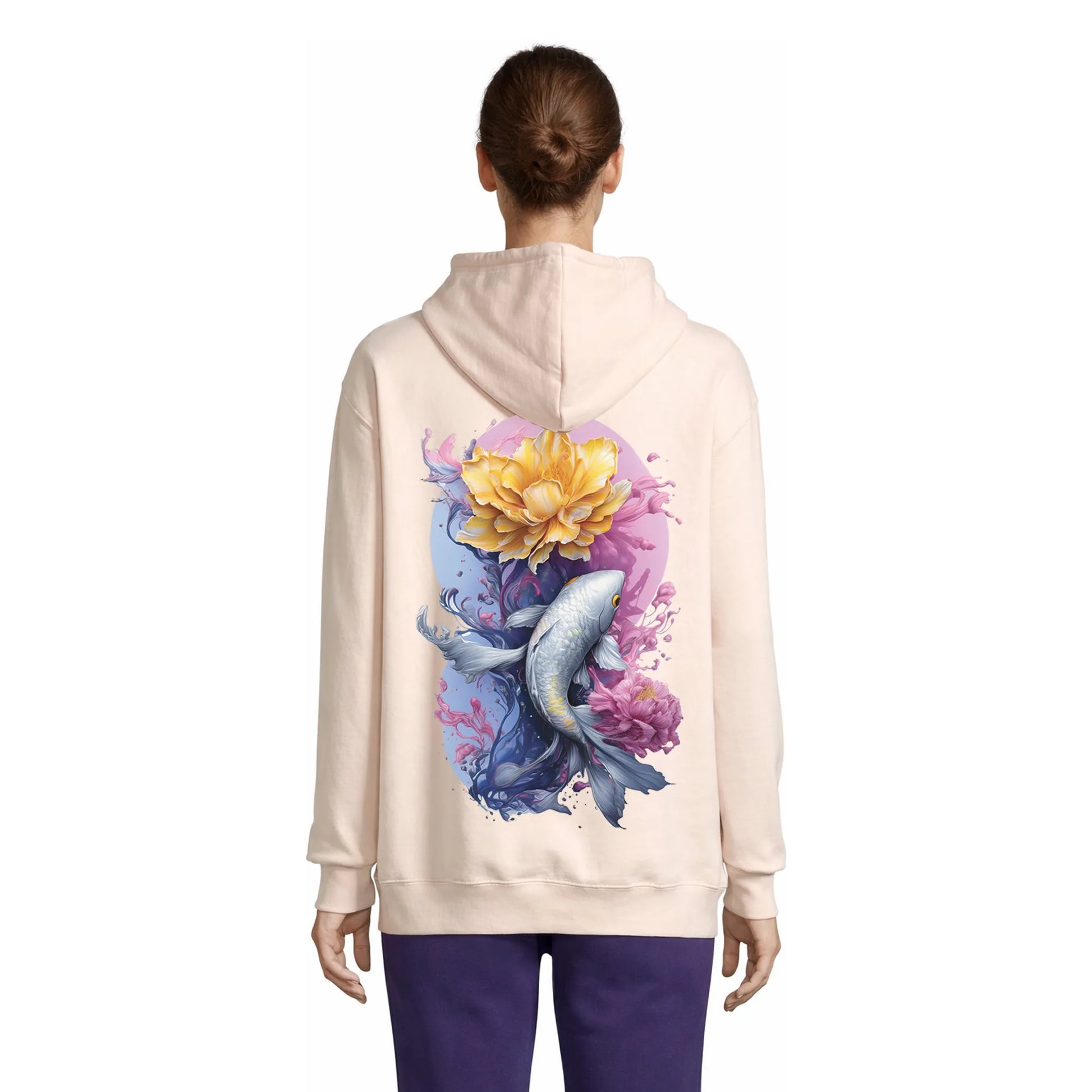 Koi Bloom Reverie Women's Hoodie Rose Crémeux — Condor