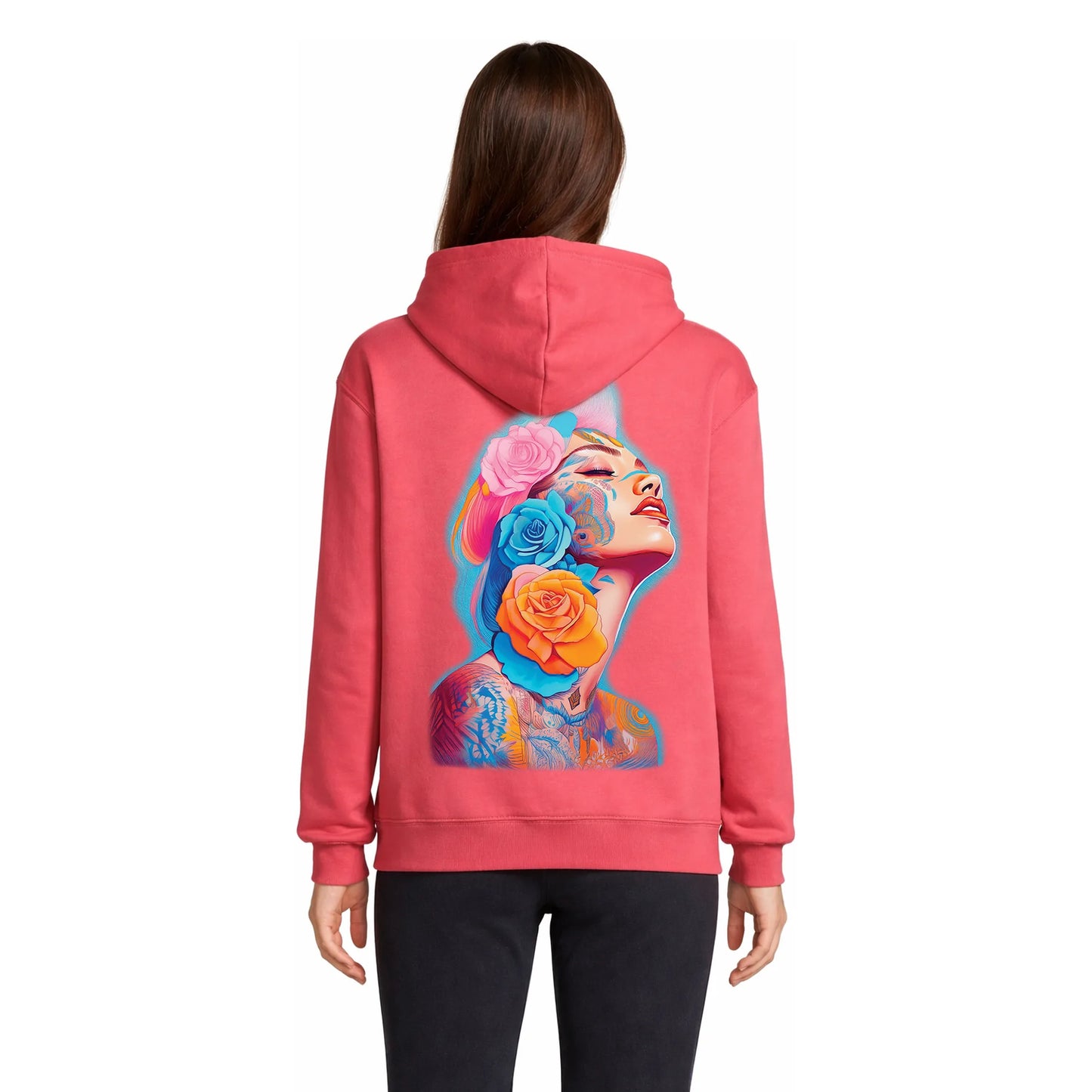 Blooming Portrait Women's Hoodie Rose Folk — Condor