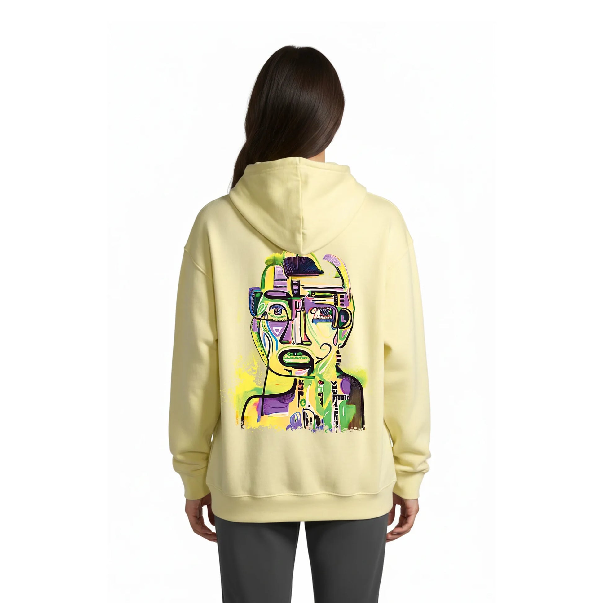 Neon Soul Portrait Women's Hoodie Jaune Clair — Condor