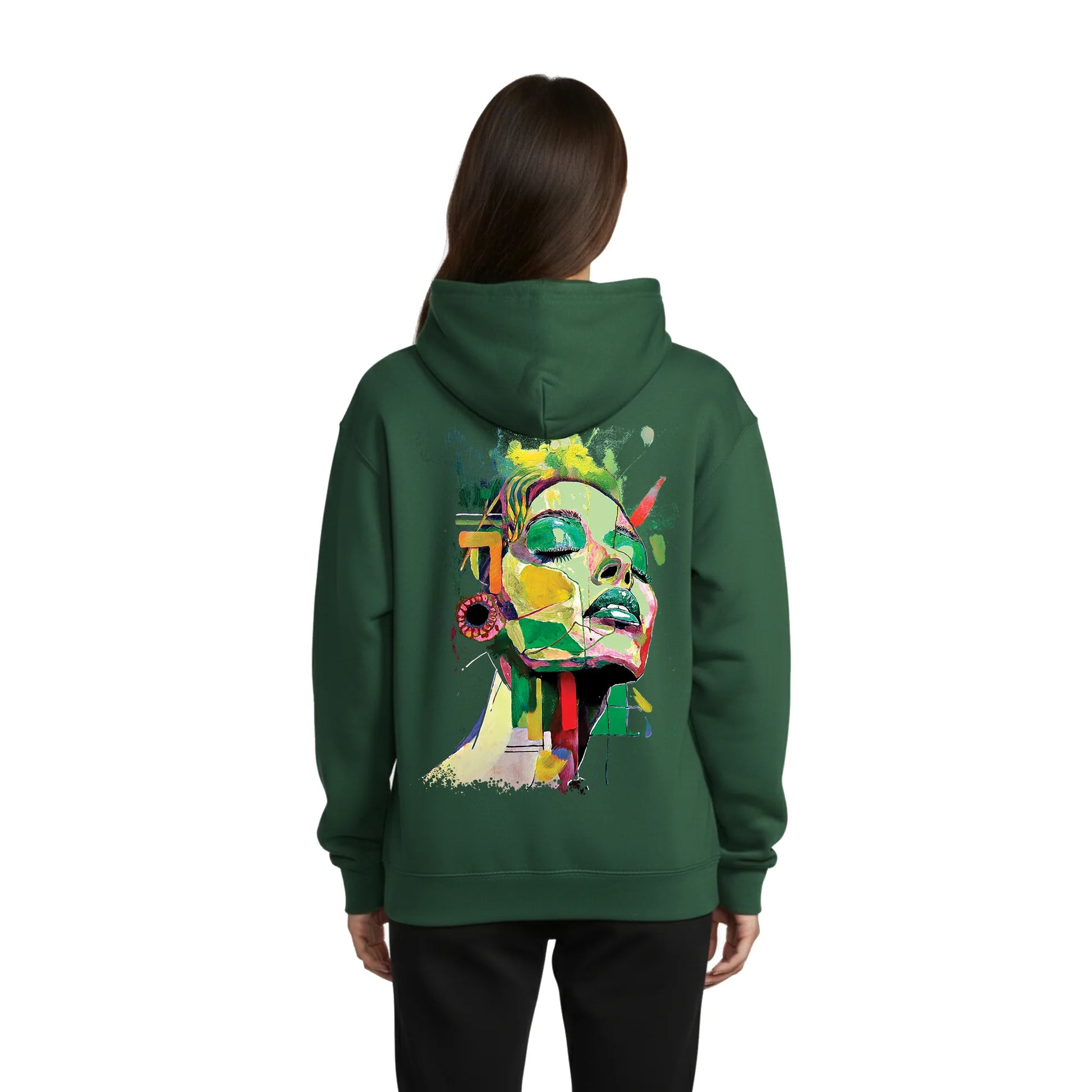 Chromatic Soul Portrait Women's Hoodie Vert Bouteille — Condor
