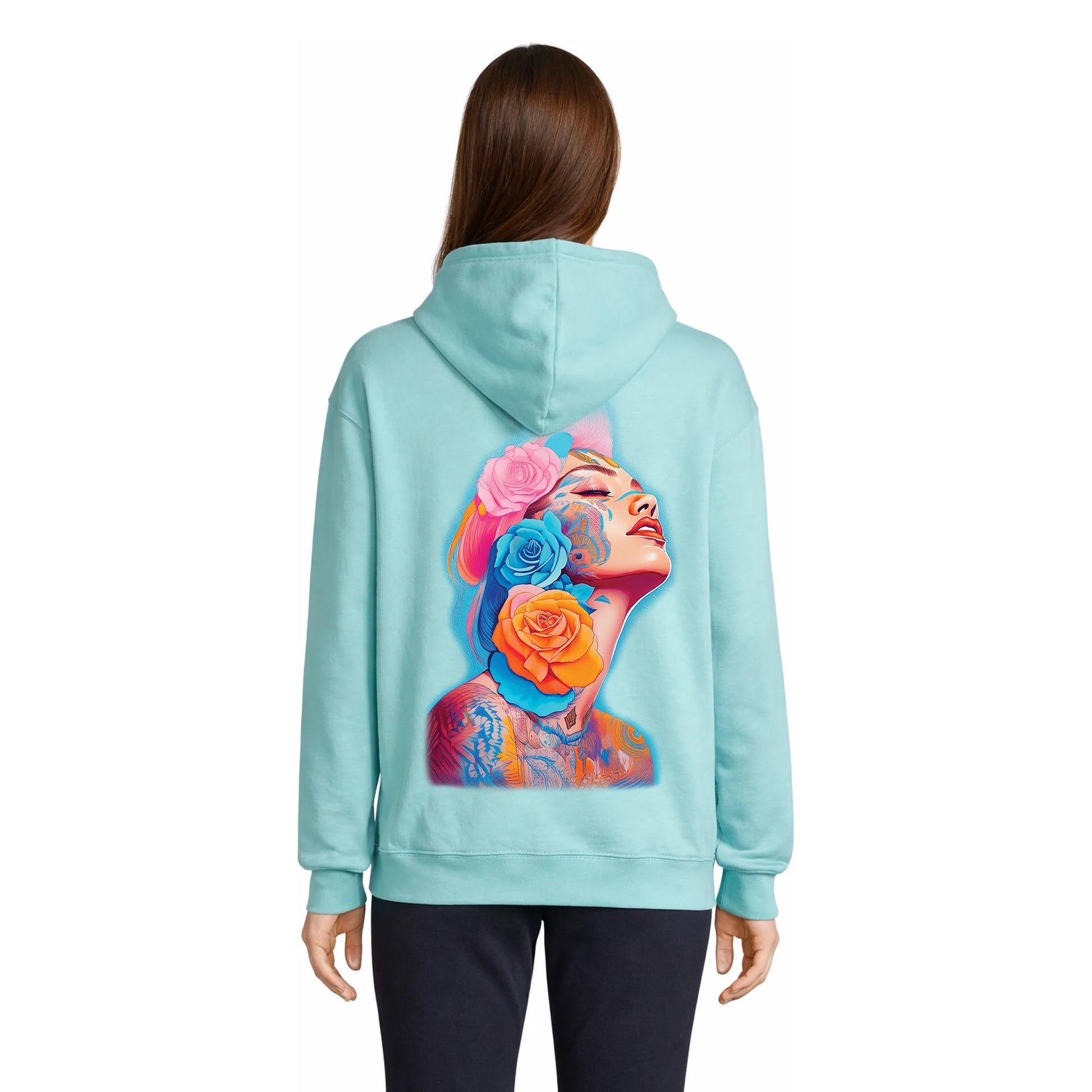 Floral Reverie Women's Hoodie Bleu Piscine — Condor