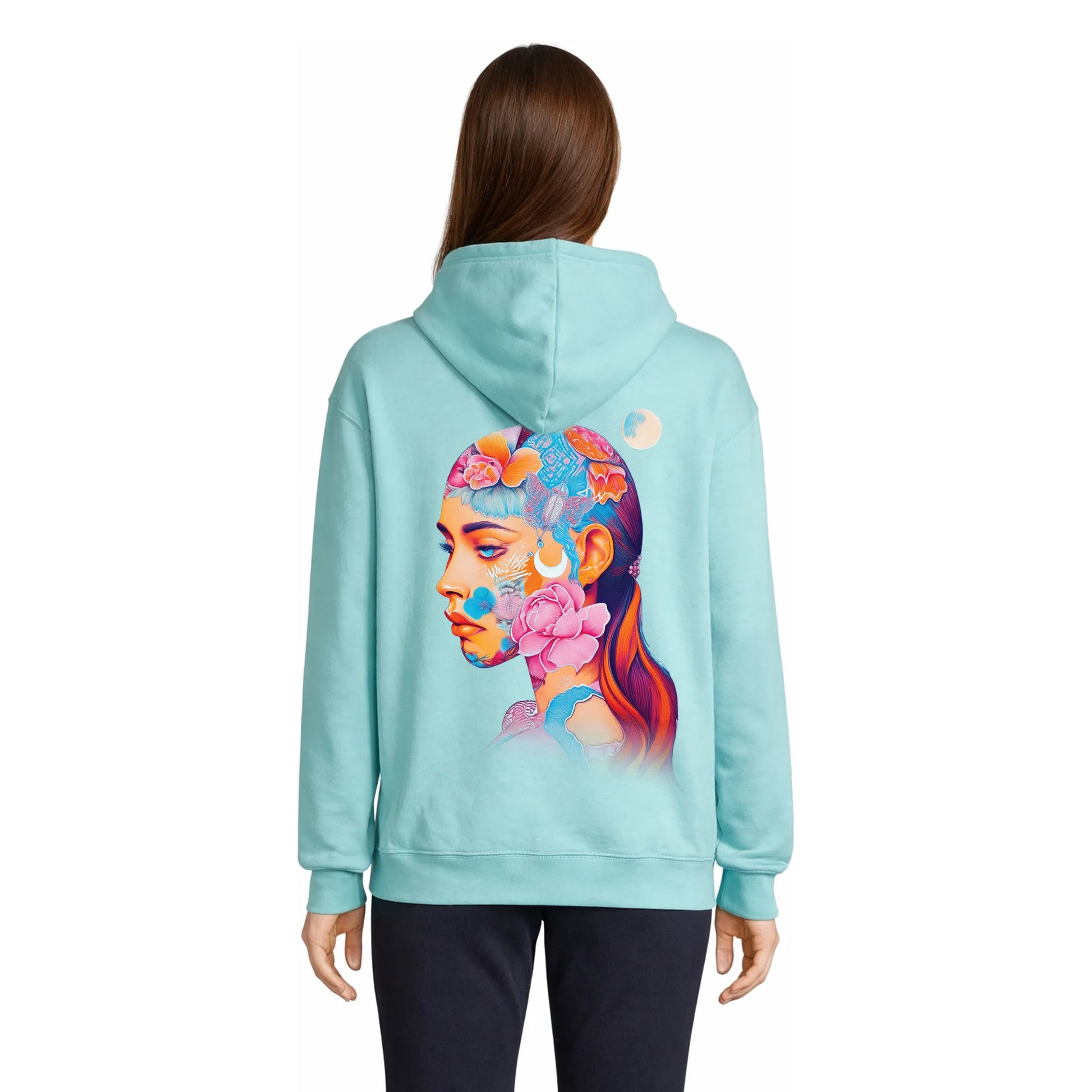 Floral Mind Garden Women's Hoodie Bleu Piscine — Condor