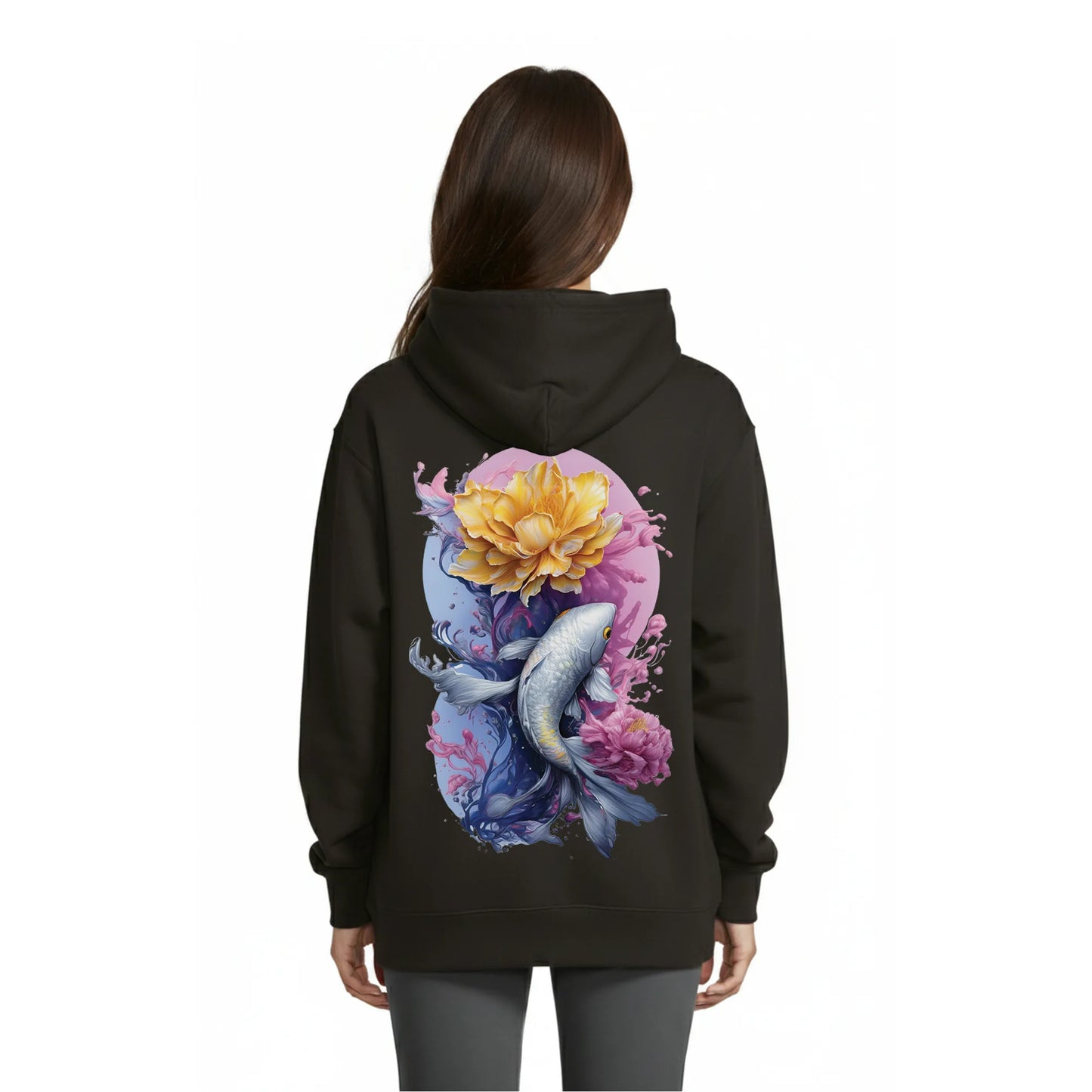 Koi Dreams Women's Hoodie Noir — Condor