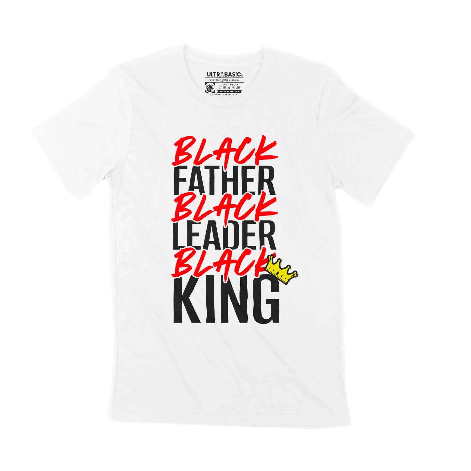 Men's Graphic T-Shirt Black Father Black Leader Black King History Limited Edition Short Sleeve Tee-Shirt Vintage Birthday Gift Novelty