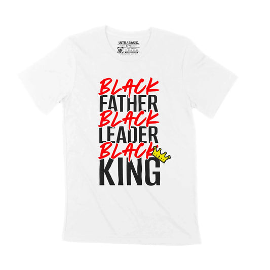 Men's Graphic T-Shirt Black Father Black Leader Black King History Limited Edition Short Sleeve Tee-Shirt Vintage Birthday Gift Novelty