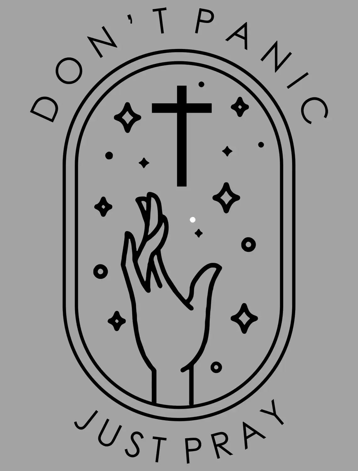 Men's Graphic T-Shirt Don't Panic Just Pray - Christ Bible Religious Limited Edition Short Sleeve Tee-Shirt Vintage Birthday Gift Novelty