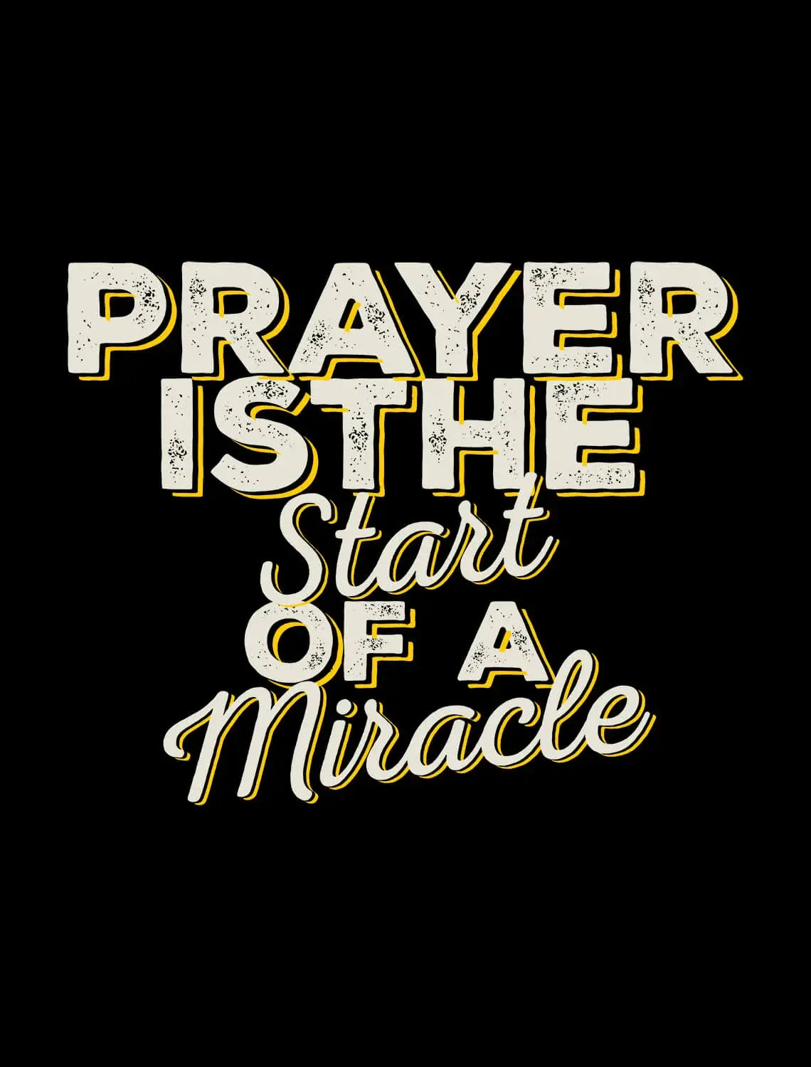 Men's Graphic T-Shirt Prayer Is The Start Of The Miracle - Bible Religious Limited Edition Short Sleeve Tee-Shirt Vintage Birthday Gift Novelty