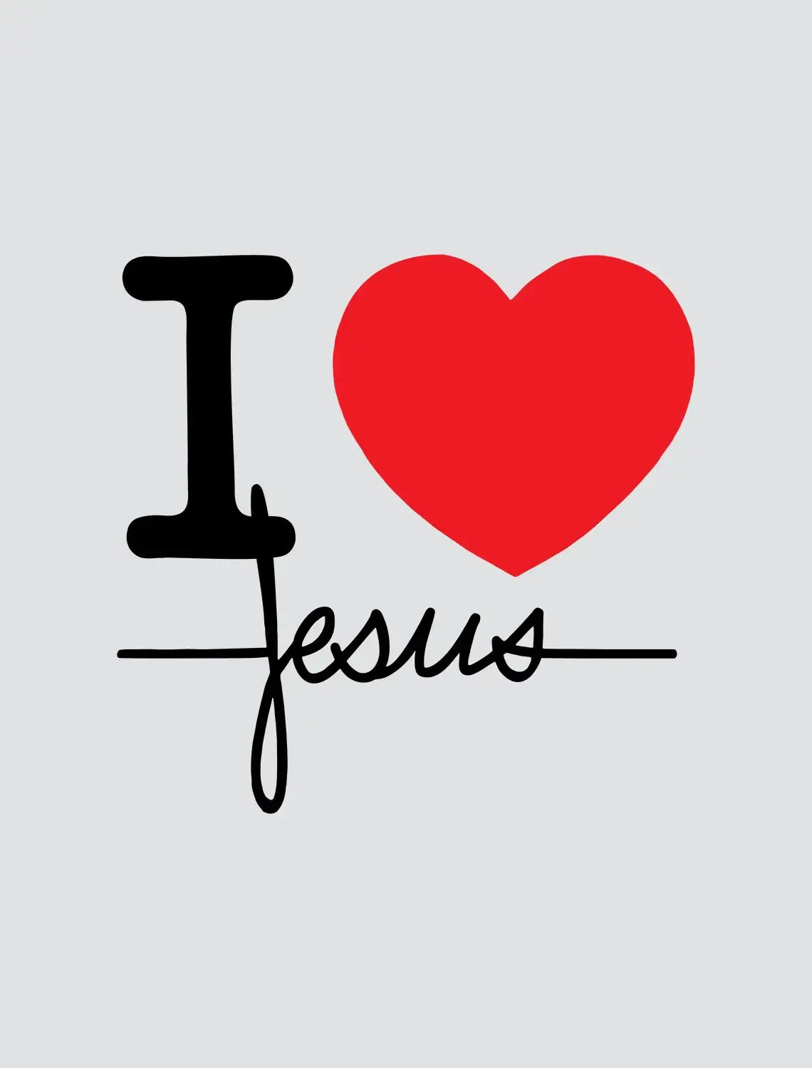Men's Graphic T-Shirt I Love Jesus - Heart Religious Limited Edition Short Sleeve Tee-Shirt Vintage Birthday Gift Novelty
