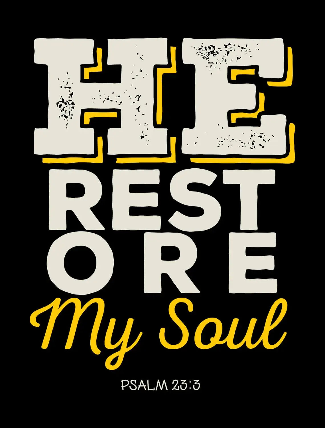 Men's Graphic T-Shirt He Restored My Soul - Jesus Chris Limited Edition Short Sleeve Tee-Shirt Vintage Birthday Gift Novelty