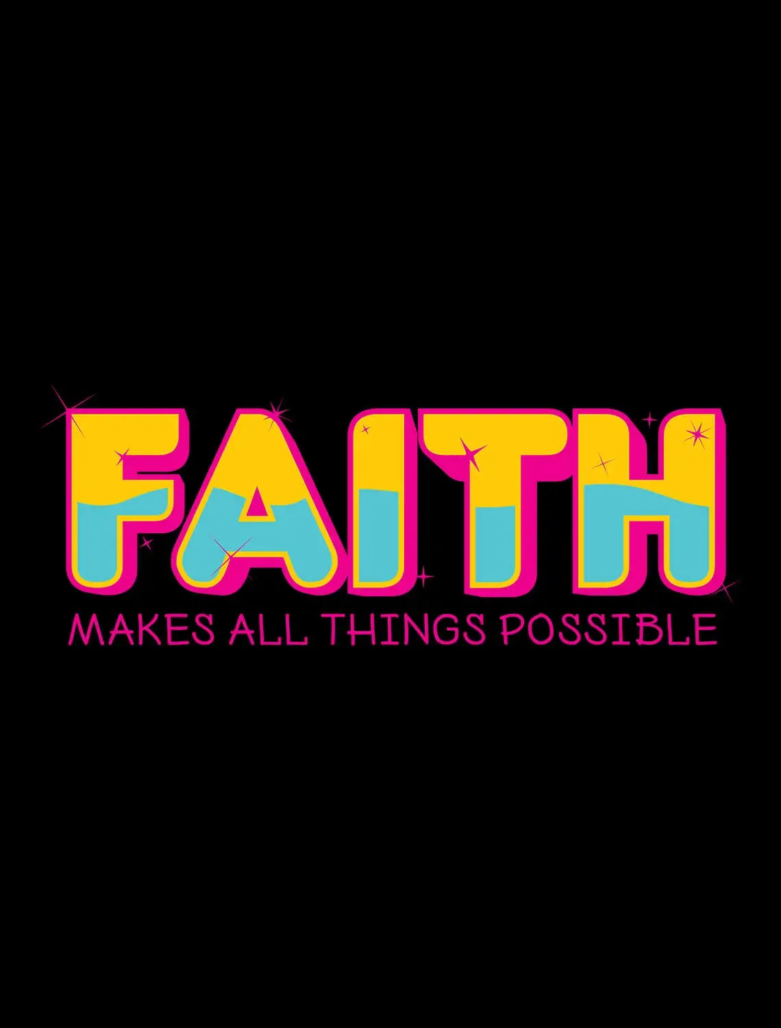 Men's Graphic T-Shirt Faith Makes All Things Possible Limited Edition Short Sleeve Tee-Shirt Vintage Birthday Gift Novelty