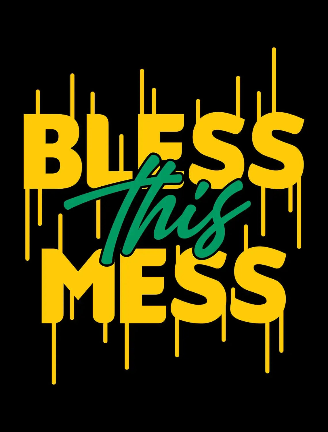 Men's Graphic T-Shirt Bless This Mess - God Jesus Chris Limited Edition Short Sleeve Tee-Shirt Vintage Birthday Gift Novelty