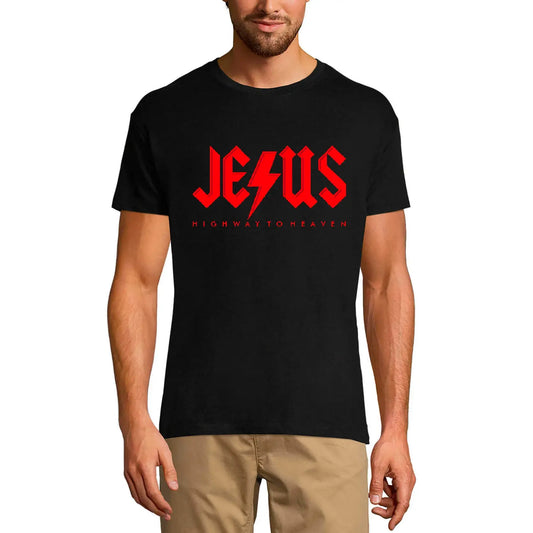Men's Graphic T-Shirt Jesus Highway To Heaven - Religious Limited Edition Short Sleeve Tee-Shirt Vintage Birthday Gift Novelty