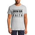 Men's Graphic T-Shirt Grow Our Faith - Christ Bible Religious Limited Edition Short Sleeve Tee-Shirt Vintage Birthday Gift Novelty