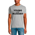 Men's Graphic T-Shirt Young And Blessed - Bible Religious Limited Edition Short Sleeve Tee-Shirt Vintage Birthday Gift Novelty