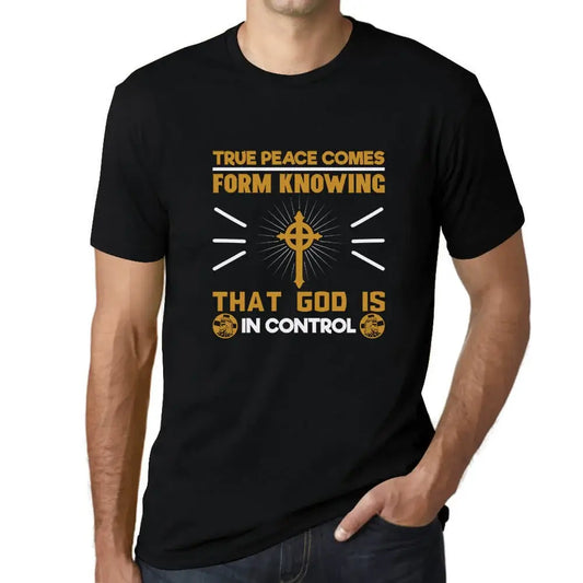 Men's Graphic T-Shirt True Peace God Control - Christian Religious Limited Edition Short Sleeve Tee-Shirt Vintage Birthday Gift Novelty