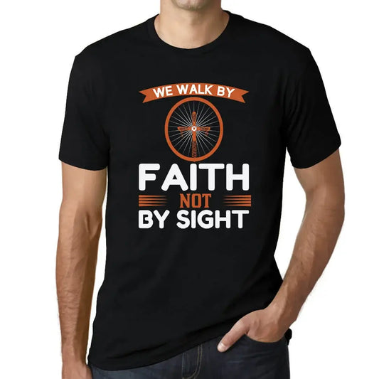 Men's Graphic T-Shirt We Walk By Faith Not By Sight - Christian Religious Limited Edition Short Sleeve Tee-Shirt Vintage Birthday Gift Novelty