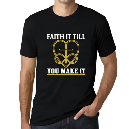 Men's Graphic T-Shirt Faith It Till You Make It - Christian Religious Limited Edition Short Sleeve Tee-Shirt Vintage Birthday Gift Novelty