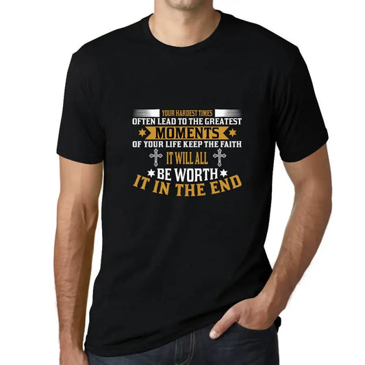 Men's Graphic T-Shirt Keep The Faith It Will All Be Worth - Religious Limited Edition Short Sleeve Tee-Shirt Vintage Birthday Gift Novelty