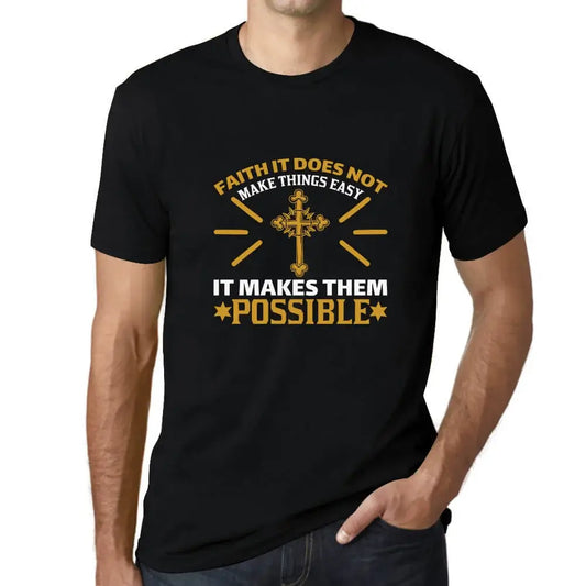 Men's Graphic T-Shirt Faith Makes Things Possible - Christian Religious Limited Edition Short Sleeve Tee-Shirt Vintage Birthday Gift Novelty