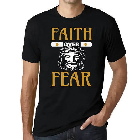 Men's Graphic T-Shirt Faith Over Fear - Christian Religious Limited Edition Short Sleeve Tee-Shirt Vintage Birthday Gift Novelty