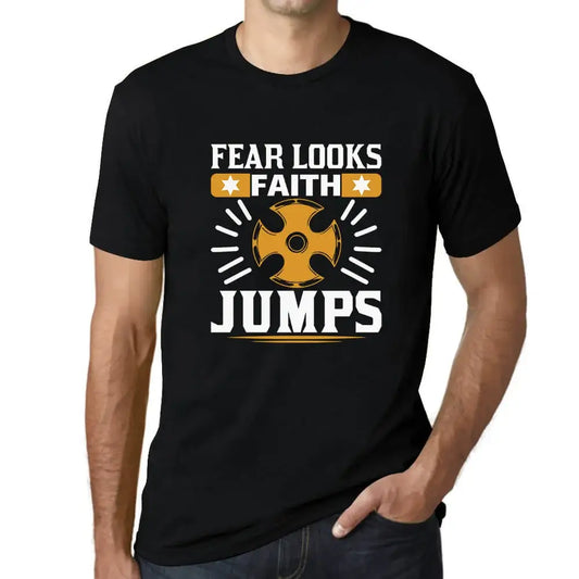 Men's Graphic T-Shirt Fear Looks Faith Jumps - Jesus Christian Religious Limited Edition Short Sleeve Tee-Shirt Vintage Birthday Gift Novelty