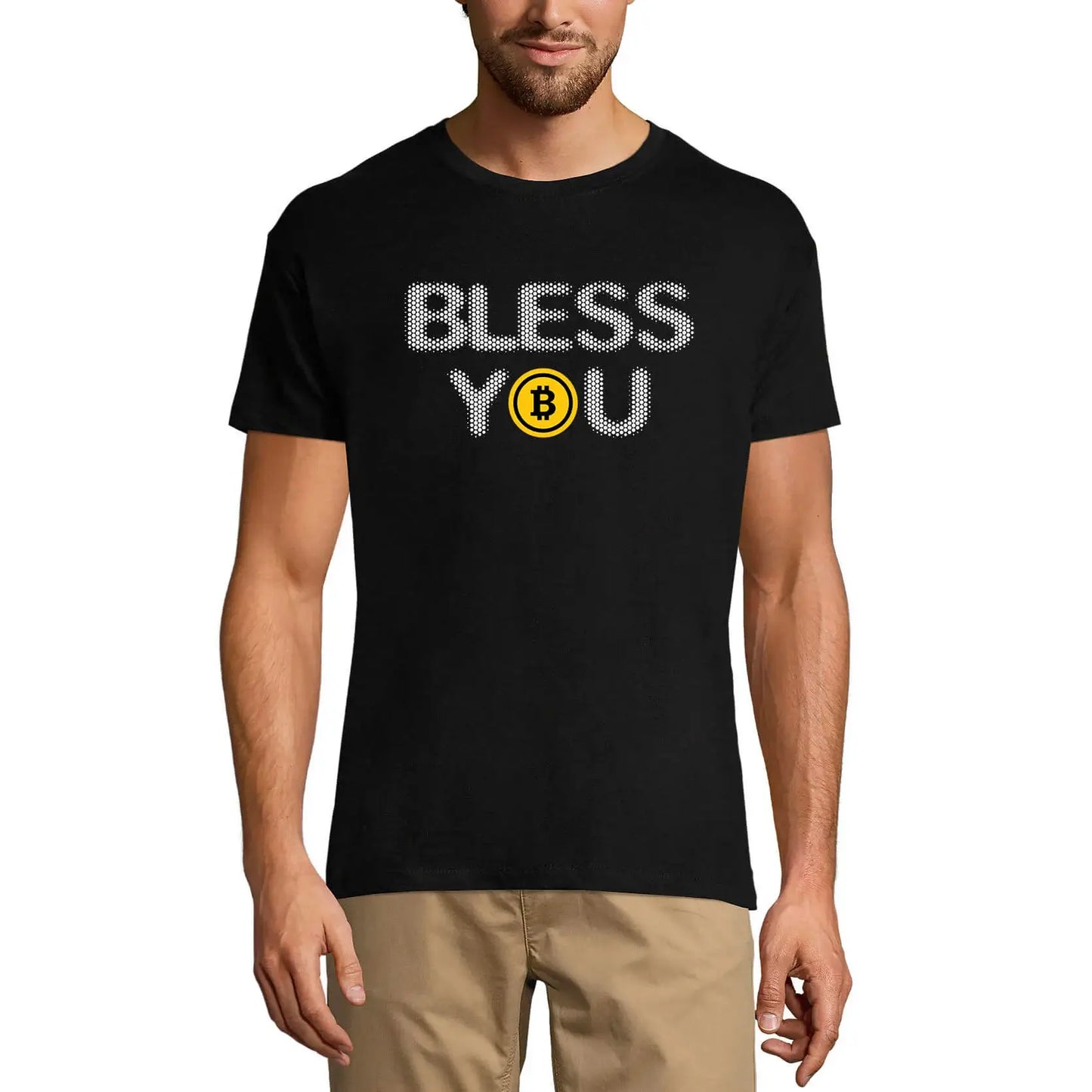 Men's Graphic T-Shirt Bitcoin Bless You - Btc Hodl Shirt - Crypto Idea Eco-Friendly Limited Edition Short Sleeve Tee-Shirt Vintage Birthday Gift Novelty
