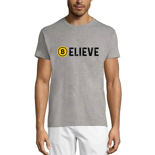 Men's Graphic T-Shirt Believe Bitcoin - Crypto - Btc Hodl Idea Eco-Friendly Limited Edition Short Sleeve Tee-Shirt Vintage Birthday Gift Novelty
