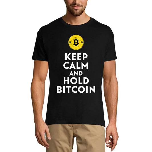 Men's Graphic T-Shirt Keep Calm And Hold Bitcoin Traders Quote - Crypto Mining Eco-Friendly Limited Edition Short Sleeve Tee-Shirt Vintage Birthday Gift Novelty