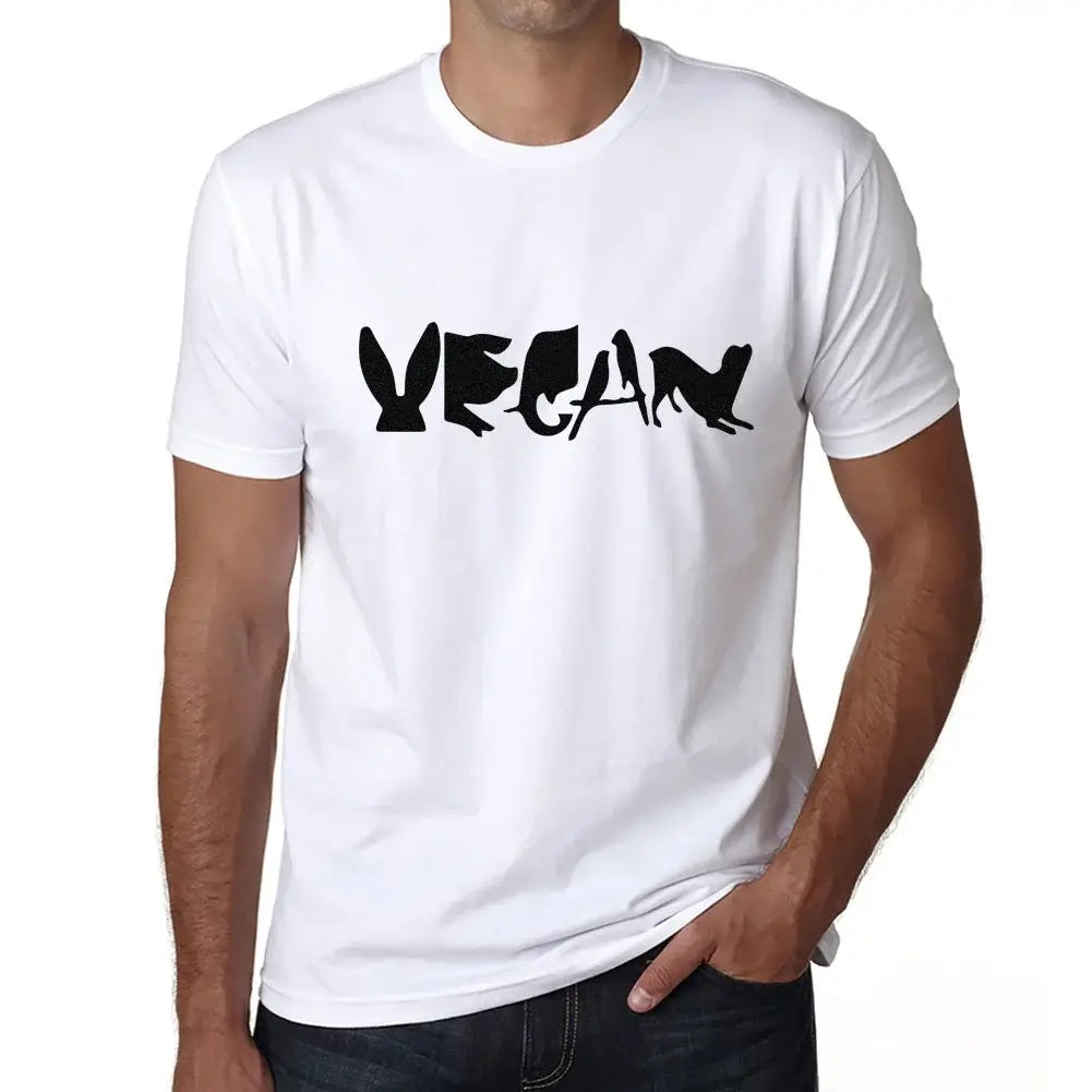Men's Graphic T-Shirt Vegan Spelled With Animals Eco-Friendly Limited Edition Short Sleeve Tee-Shirt Vintage Birthday Gift Novelty
