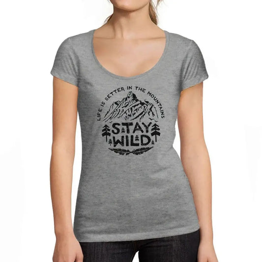 Women's Graphic T-Shirt Stay Wild Limited Edition Short Sleeve Tee-Shirt Vintage Birthday Gift Ladies Novelty