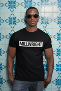 Millwright t shirt, mens t-shirt, occupation, S Size, Black, Cotton