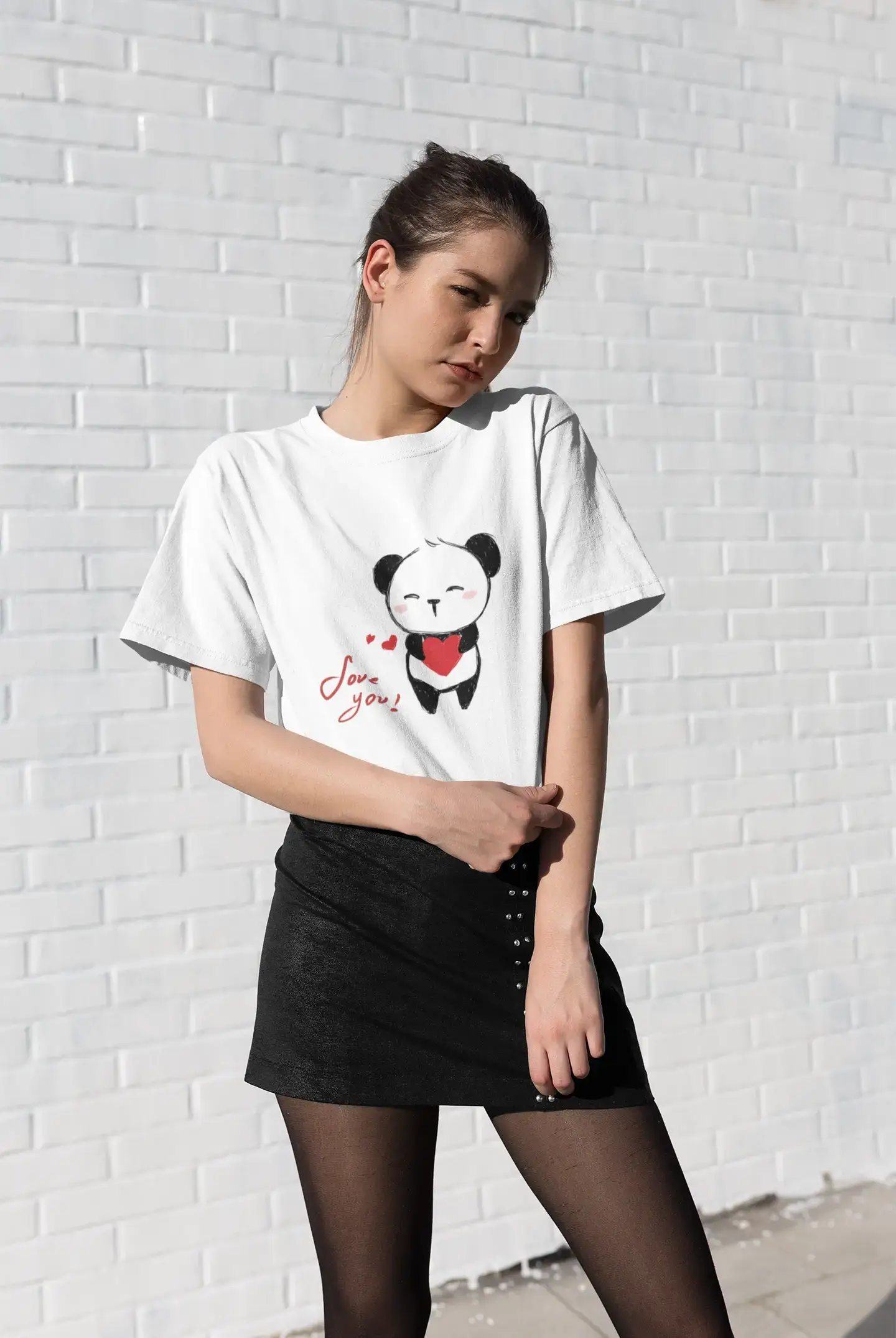 Panda 8, T-Shirt für Damen, T-Shirt-Geschenk Rundhals 00224