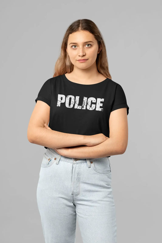 police, French Dictionary, Women's Short Sleeve Round Neck T-shirt 00010