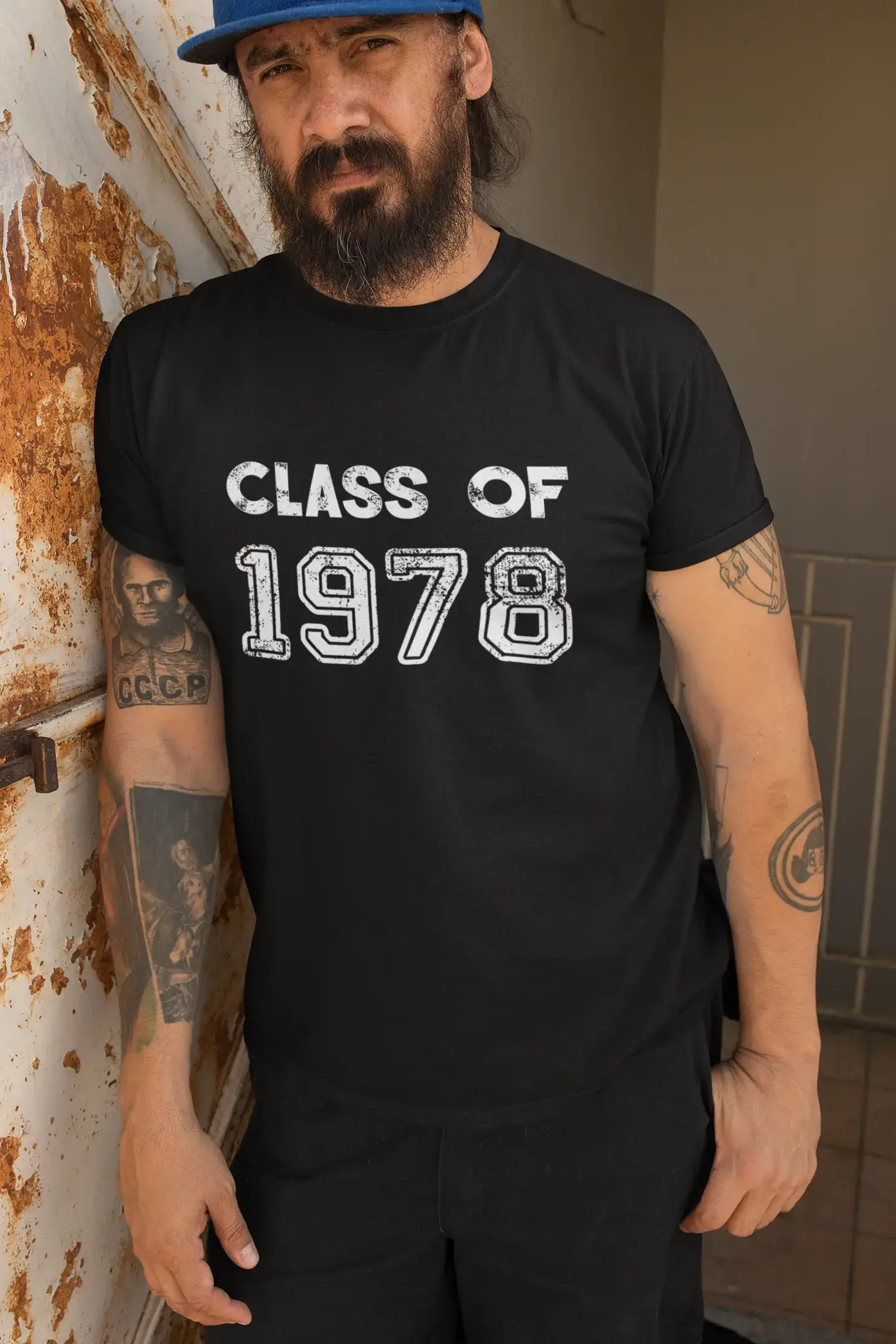 1978, Klasse, schwarz, Herren-Kurzarm-Rundhals-T-Shirt 00103