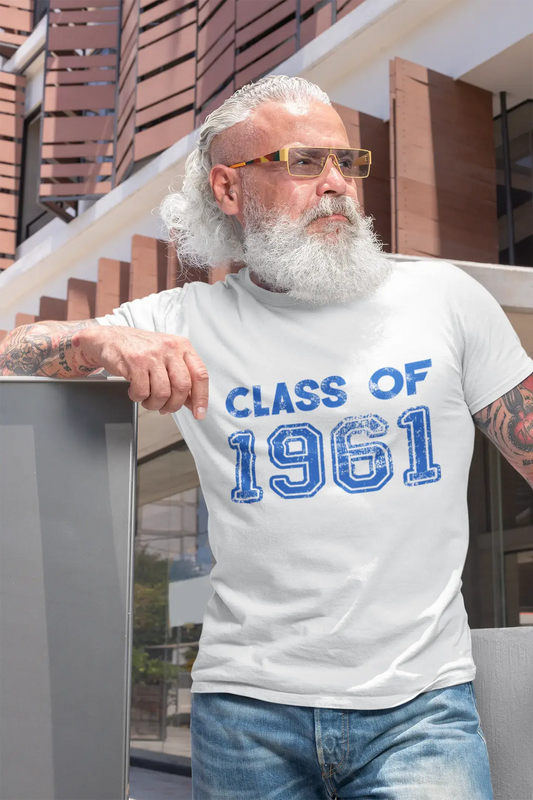1961, Classe de, blanc, T-shirt à manches courtes et col rond Homme 00094