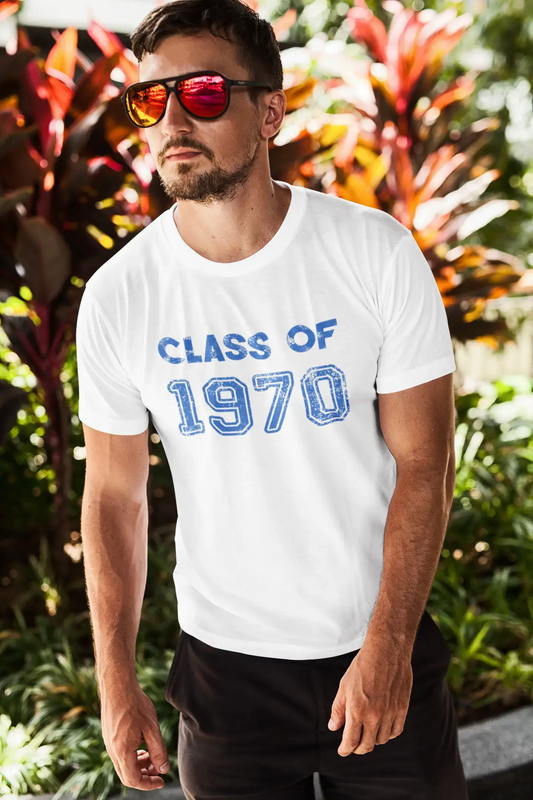 1970, Klasse, weiß, Herren-Kurzarm-Rundhals-T-Shirt 00094