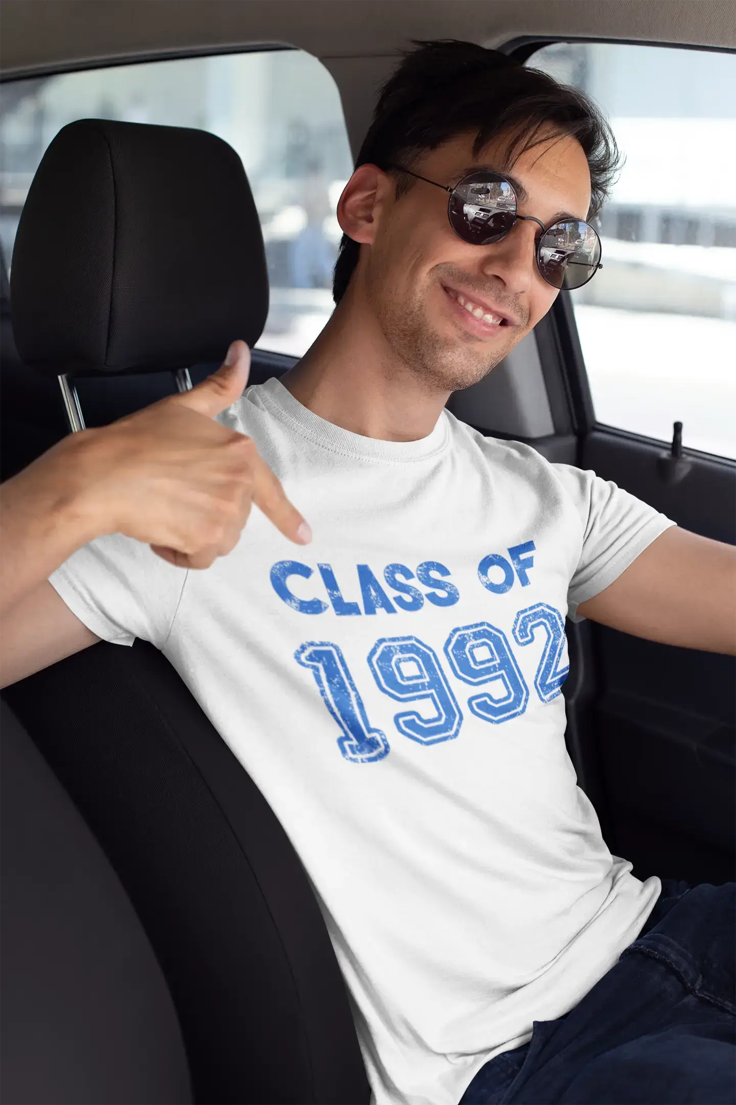 1992, Classe de, blanc, T-shirt à manches courtes et col rond homme 00094