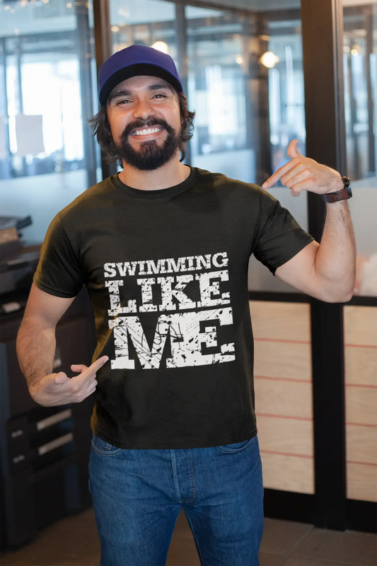 SWIMMING Like me, noir, T-shirt manches courtes col rond Homme 00055