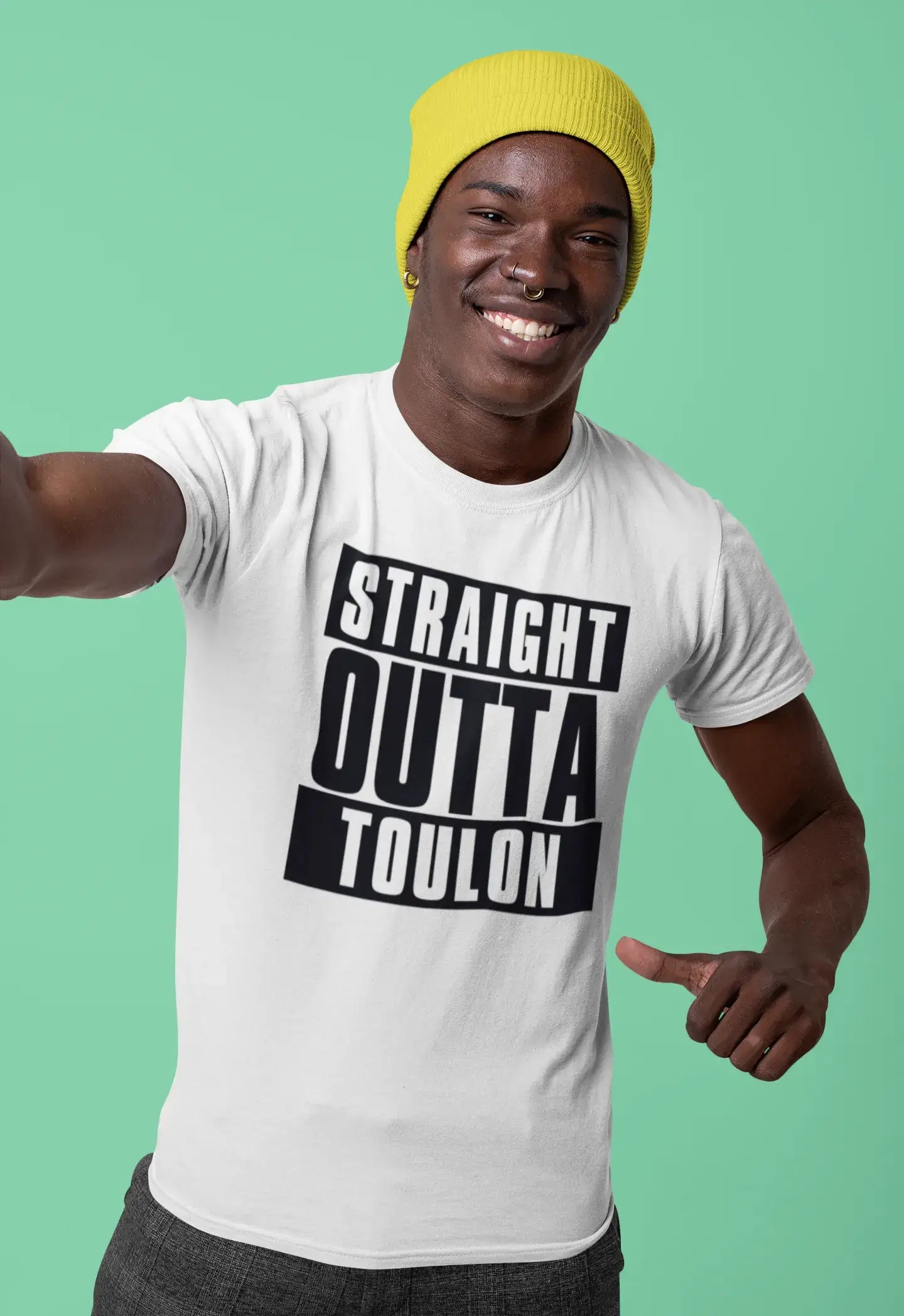Straight Outta Toulon, Men's Short Sleeve Round Neck T-shirt 00027