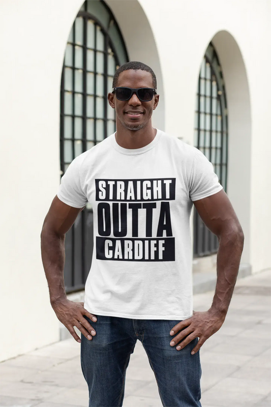 Straight Outta Cardiff, Herren-Kurzarm-Rundhals-T-Shirt 00027
