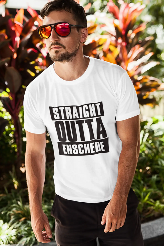 Straight Outta Enschede, Herren-Kurzarm-Rundhals-T-Shirt 00027