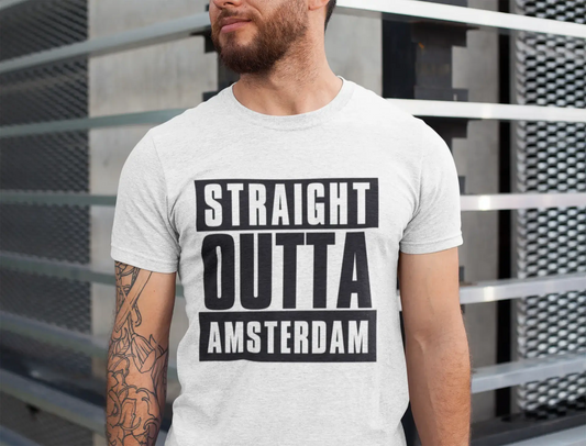 Straight Outta Amsterdam, Herren-Kurzarm-Rundhals-T-Shirt 00027
