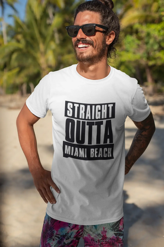 Straight Outta Miami beach, Men's Short Sleeve Round Neck T-shirt 00027
