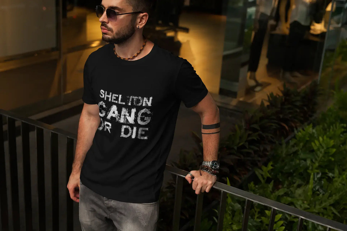SHELTON Family Gang Tshirt, Tshirt Homme, Tshirt Noir, T-shirt Cadeau Col Rond 00033