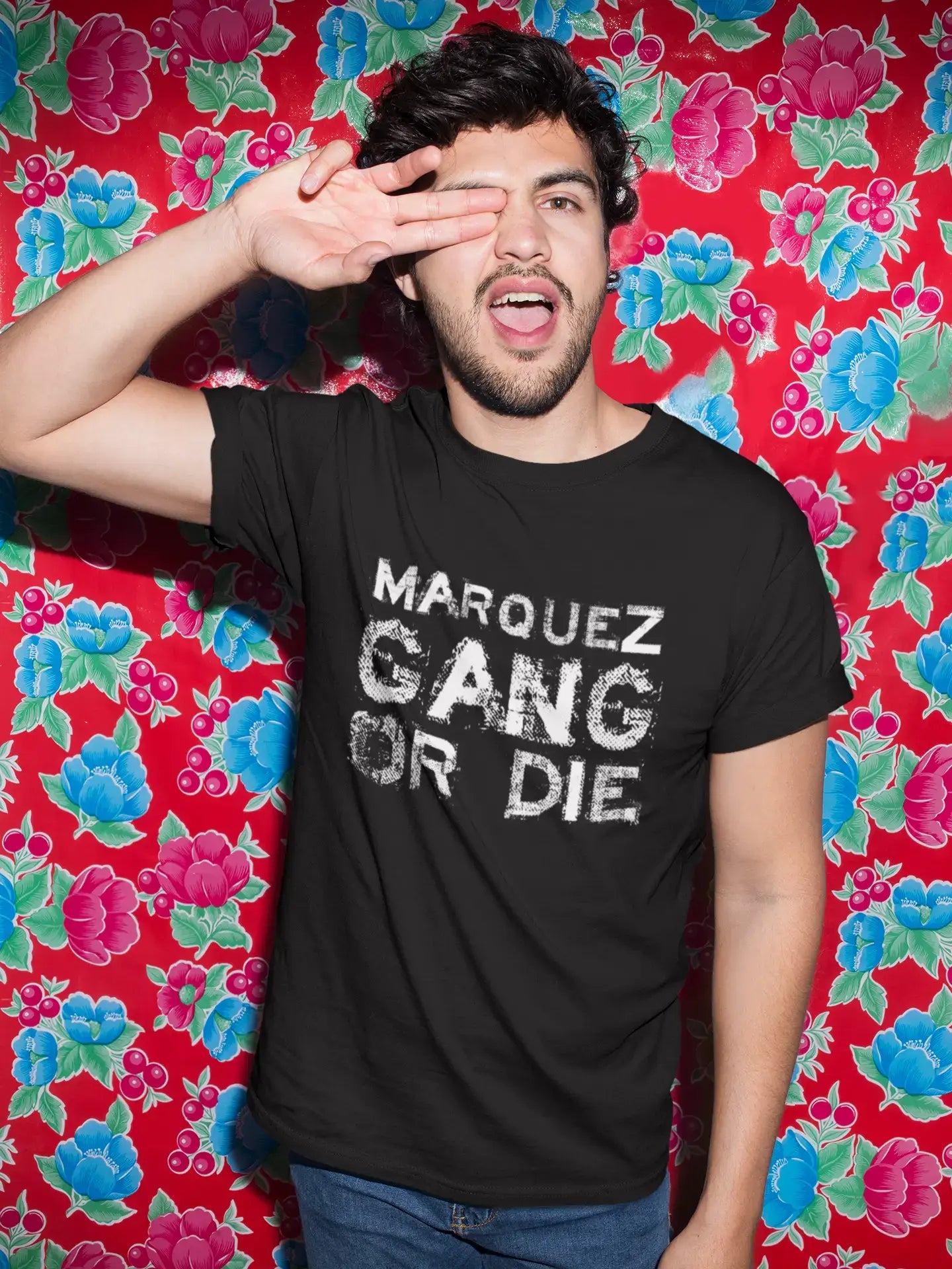 MARQUEZ Family Gang T-Shirt, Herren T-Shirt, schwarzes T-Shirt, Geschenk-T-Shirt 00033