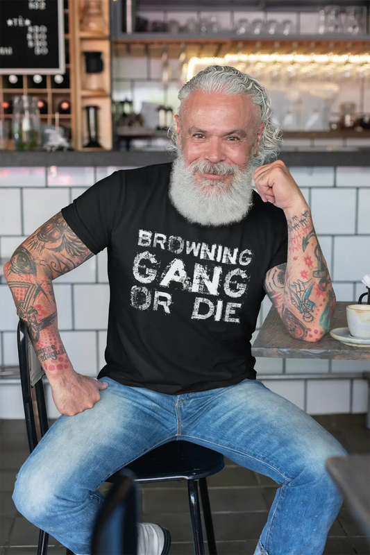 T-shirt BROWNING Family Gang, T-shirt homme, T-shirt noir, T-shirt cadeau 00033