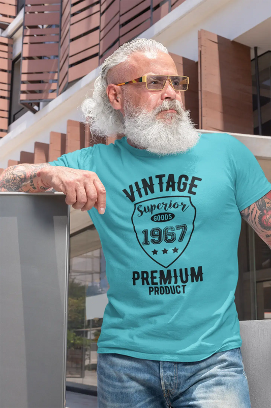 1967 Vintage Superior, Blue, Men's Short Sleeve Round Neck T-shirt 00097