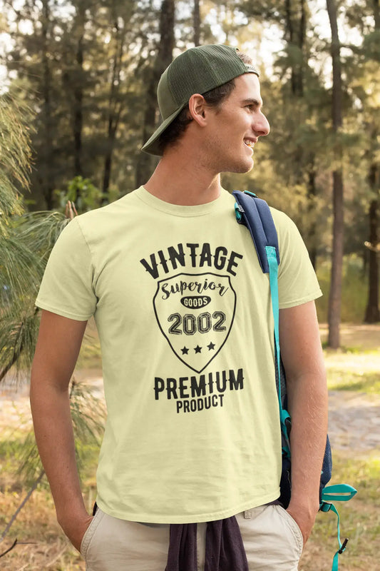 2002 Vintage Superior, T-Shirt für Männer, Gelbes T-Shirt, T-Shirt Annee